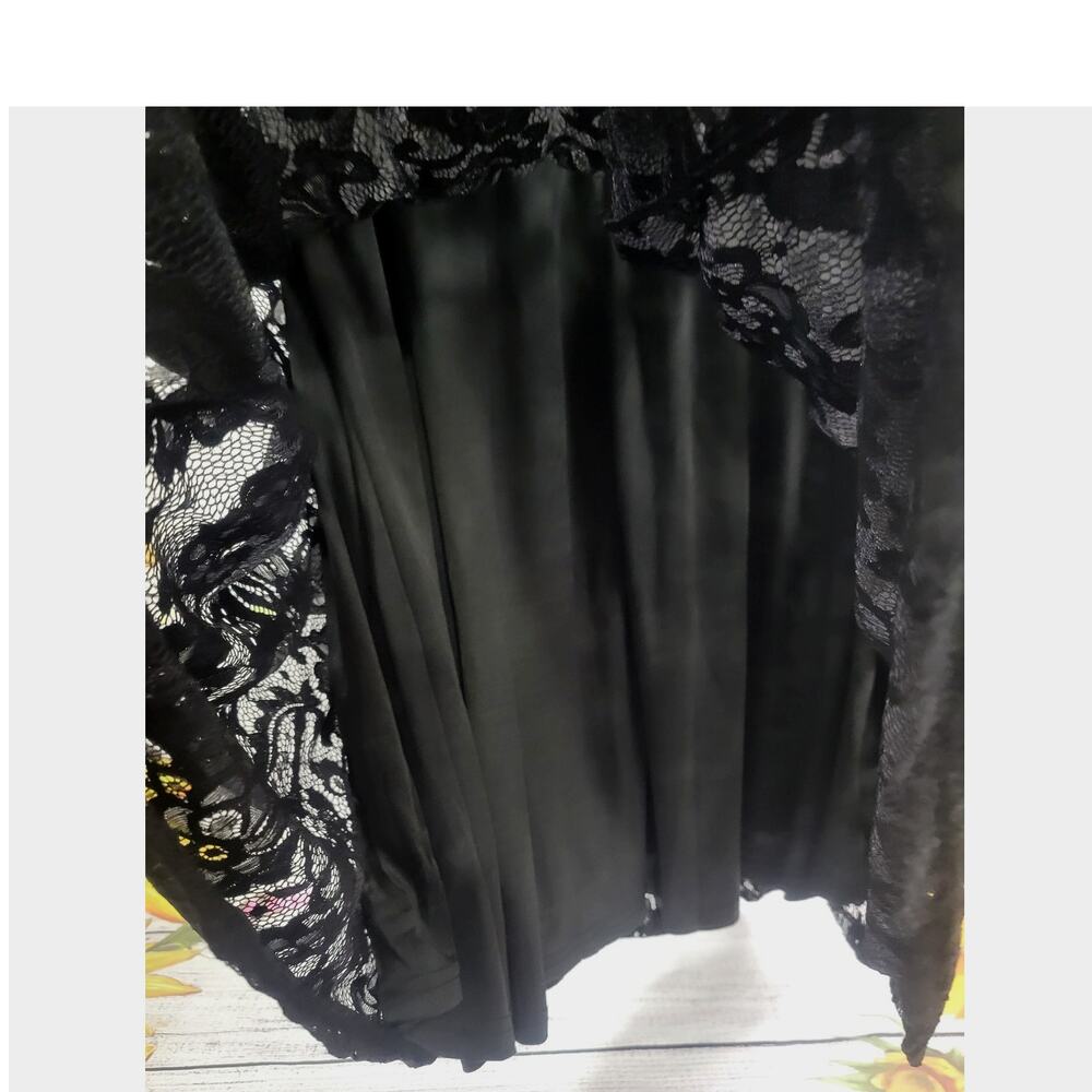 Plus Size Black Lace Round Neck Whimsigoth Witchcore Witchy Fairycore NWOT - Picture 3 of 6